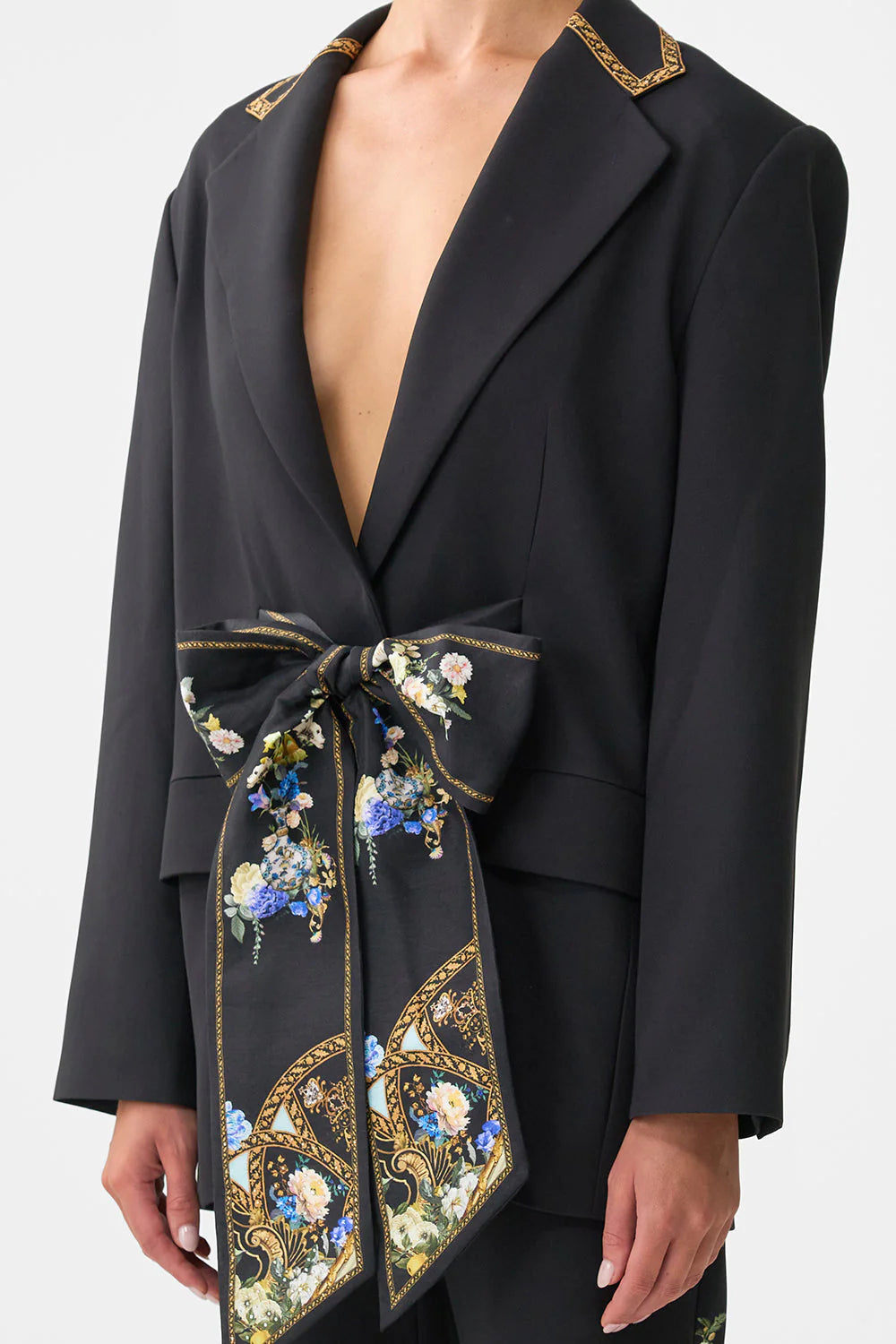 BOYFRIEND JACKET WITH BOW DETAIL