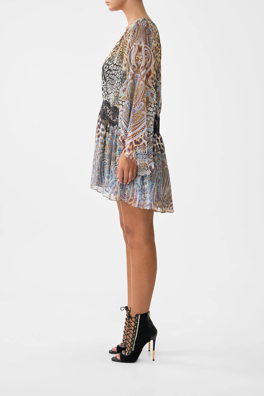 RELAXED SHORT DRESS WITH DROPPED WAIST