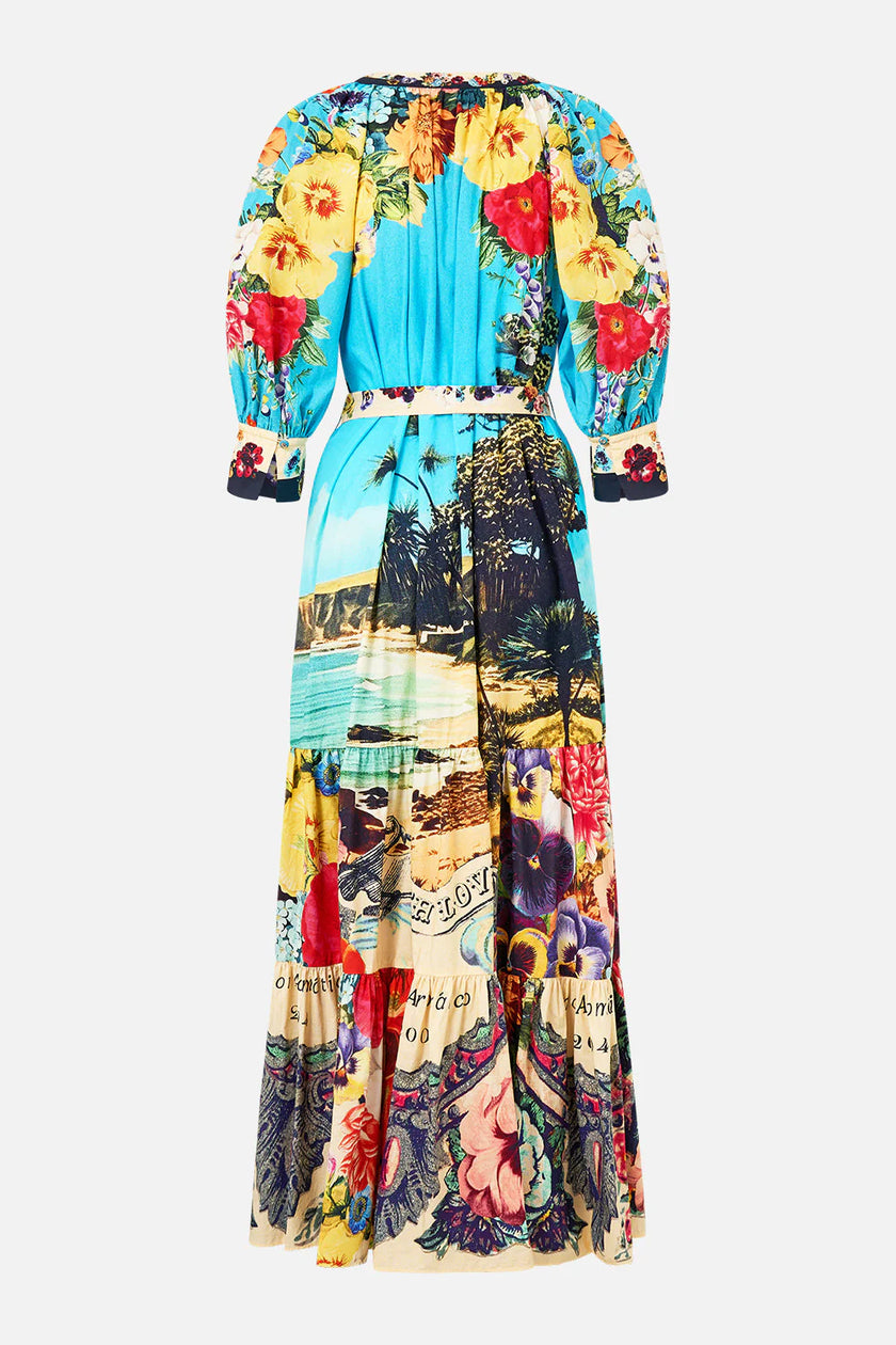 TIERED SHIRT DRESS WITH SHORT SLEEVE