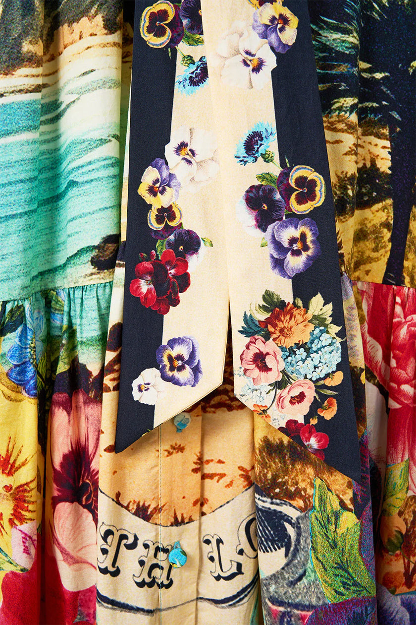 TIERED SHIRT DRESS WITH SHORT SLEEVE