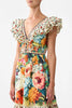 TIERED DRESS WITH NECK FRILL