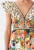 TIERED DRESS WITH NECK FRILL