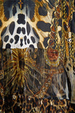 A LINE GATHERED PANEL DRESS IN FELINE FOLKLORE