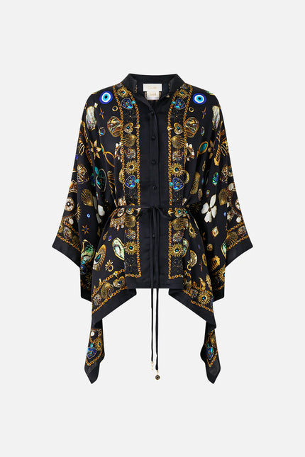 BUTTON THROUGH SCARF BLOUSE IN AMULETS AND ALCHEMY