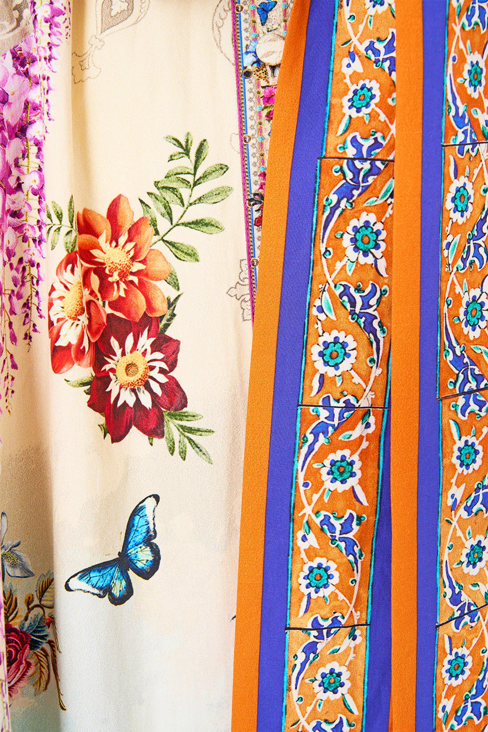 TIERED SHIRT DRESS WITH SHORT SLEEVE IN BODRUM BOTANICALS