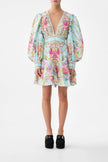 BUTTON FRONT FRILL DRESS IN BAZAAR BLOOMS