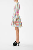 BUTTON FRONT FRILL DRESS IN BAZAAR BLOOMS