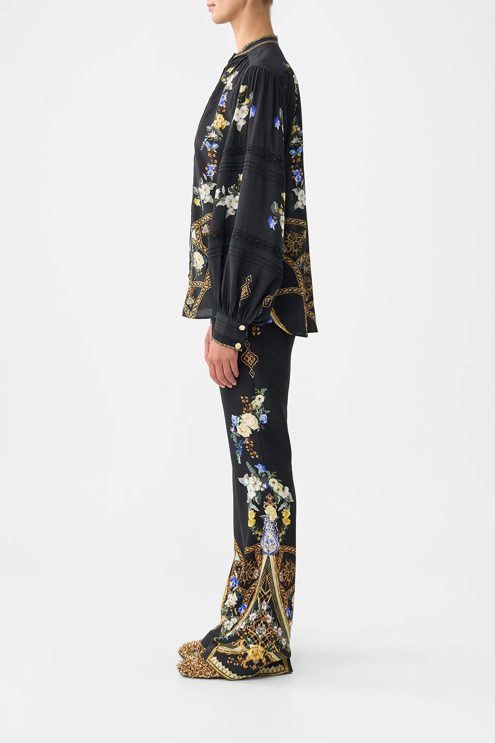 BLOUSON SLEEVE BLOUSE WITH YOKE