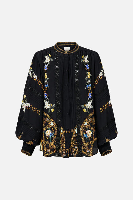 BLOUSON SLEEVE BLOUSE WITH YOKE
