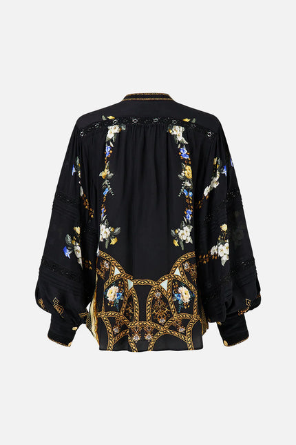 BLOUSON SLEEVE BLOUSE WITH YOKE