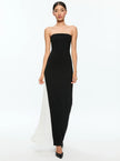 RETHA STRAPLESS MAXI DRESS WITH PLEATED GODET