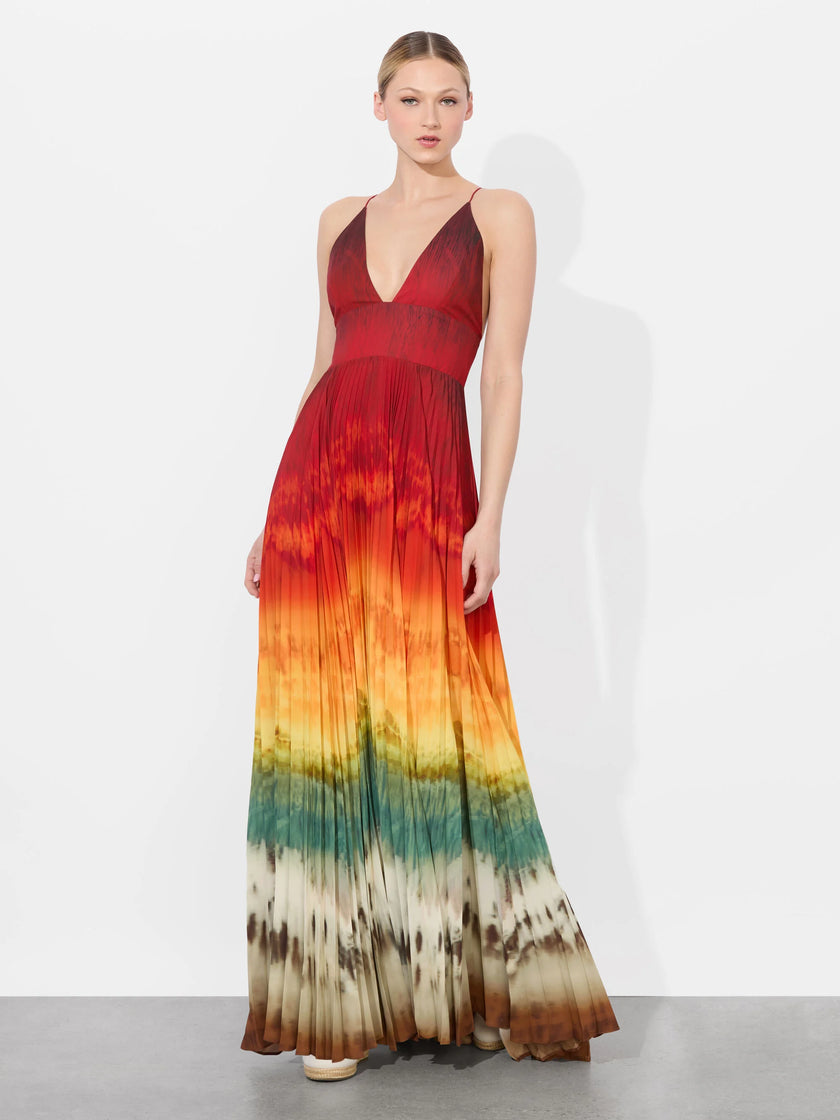 LAUREN PLEATED MAXI DRESS