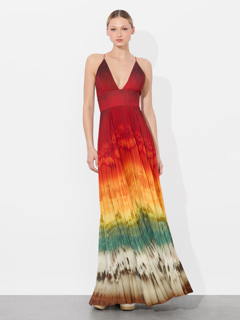 LAUREN PLEATED MAXI DRESS