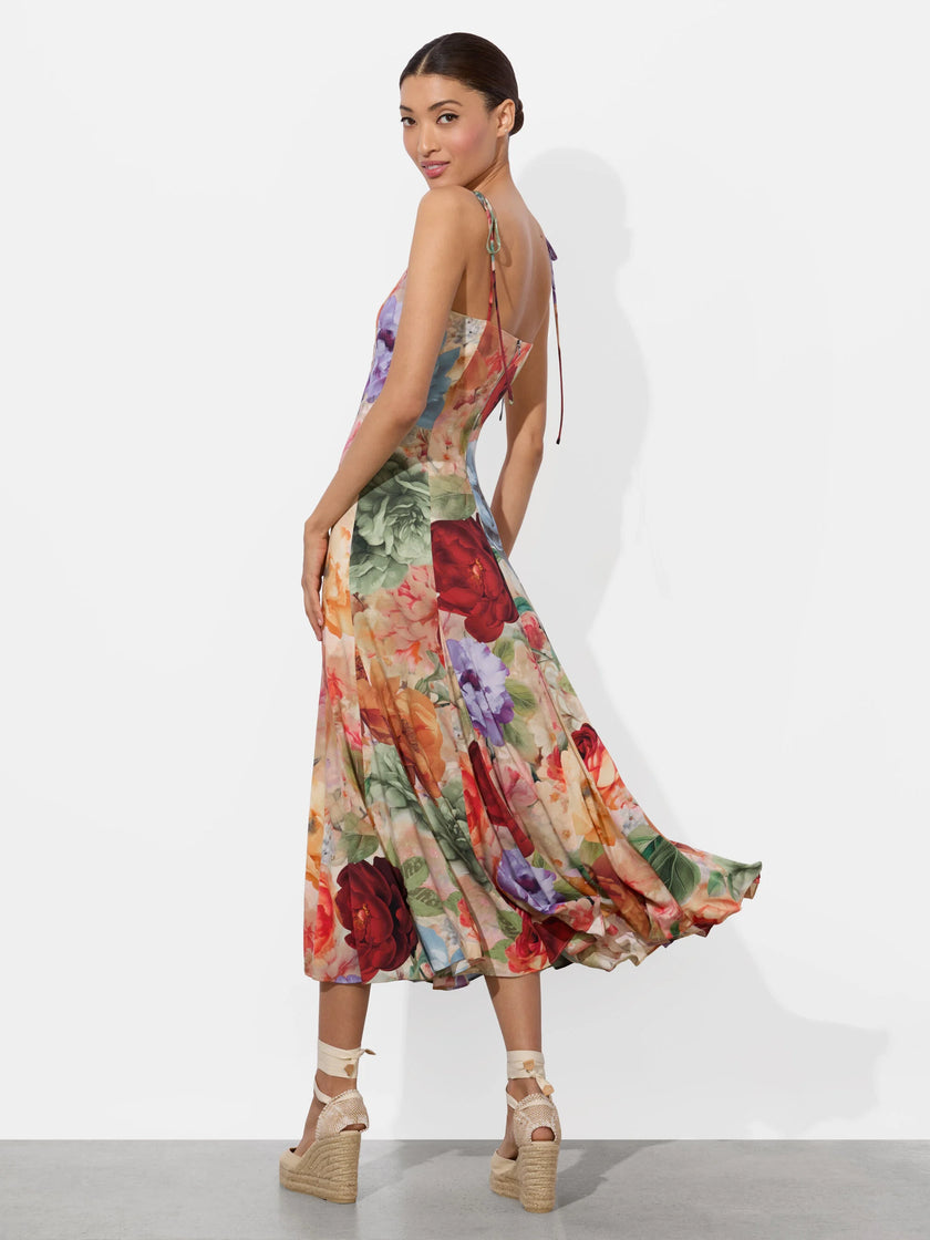 JEANETTE PANELED MIDI DRESS