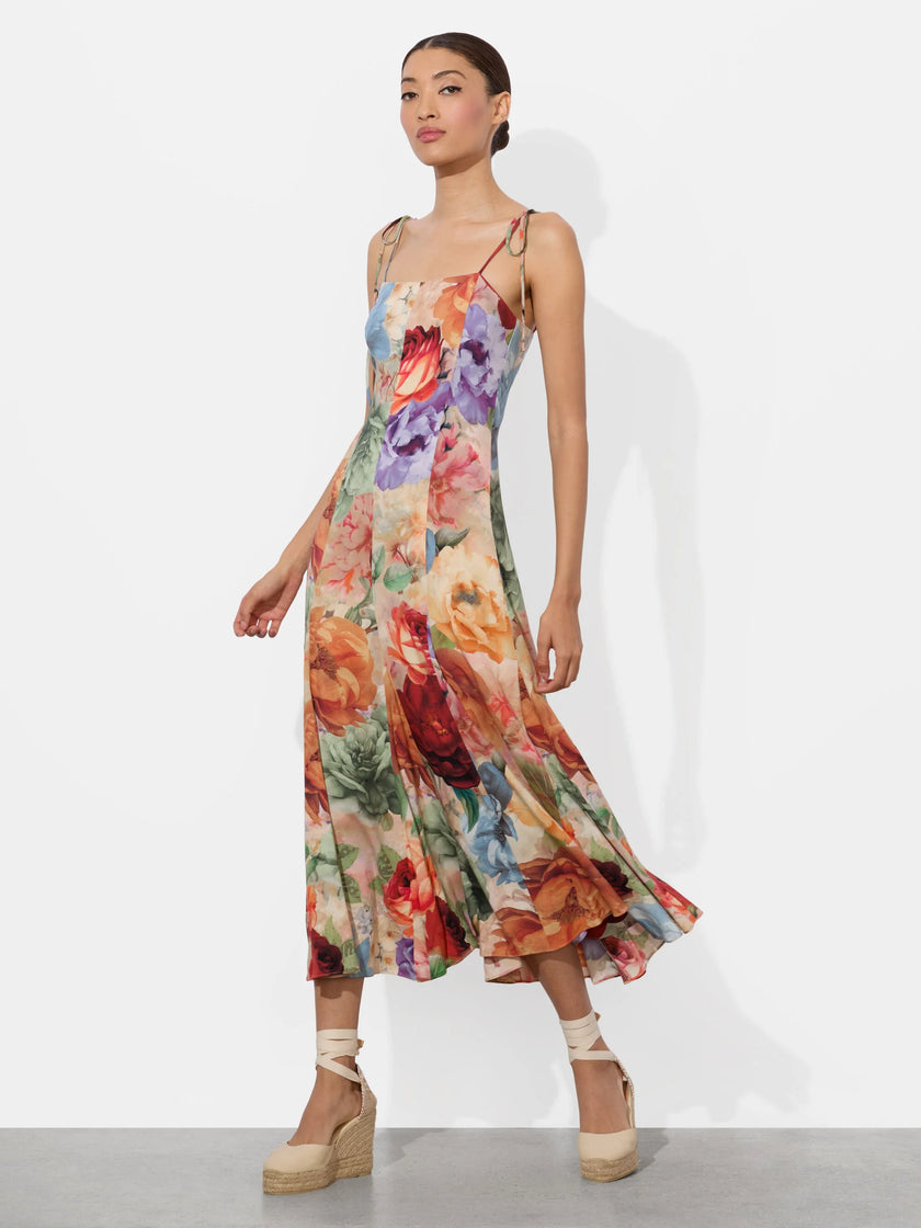 JEANETTE PANELED MIDI DRESS
