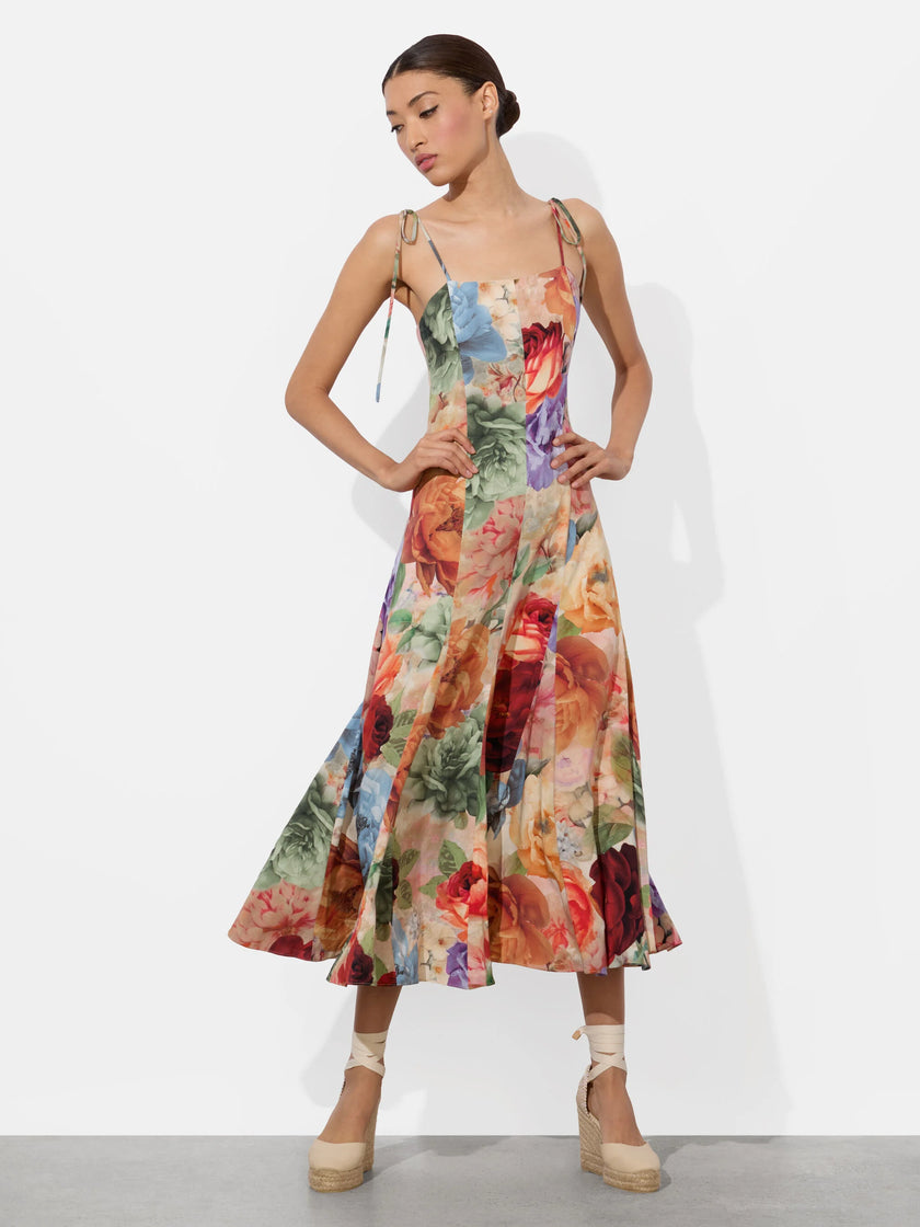 JEANETTE PANELED MIDI DRESS