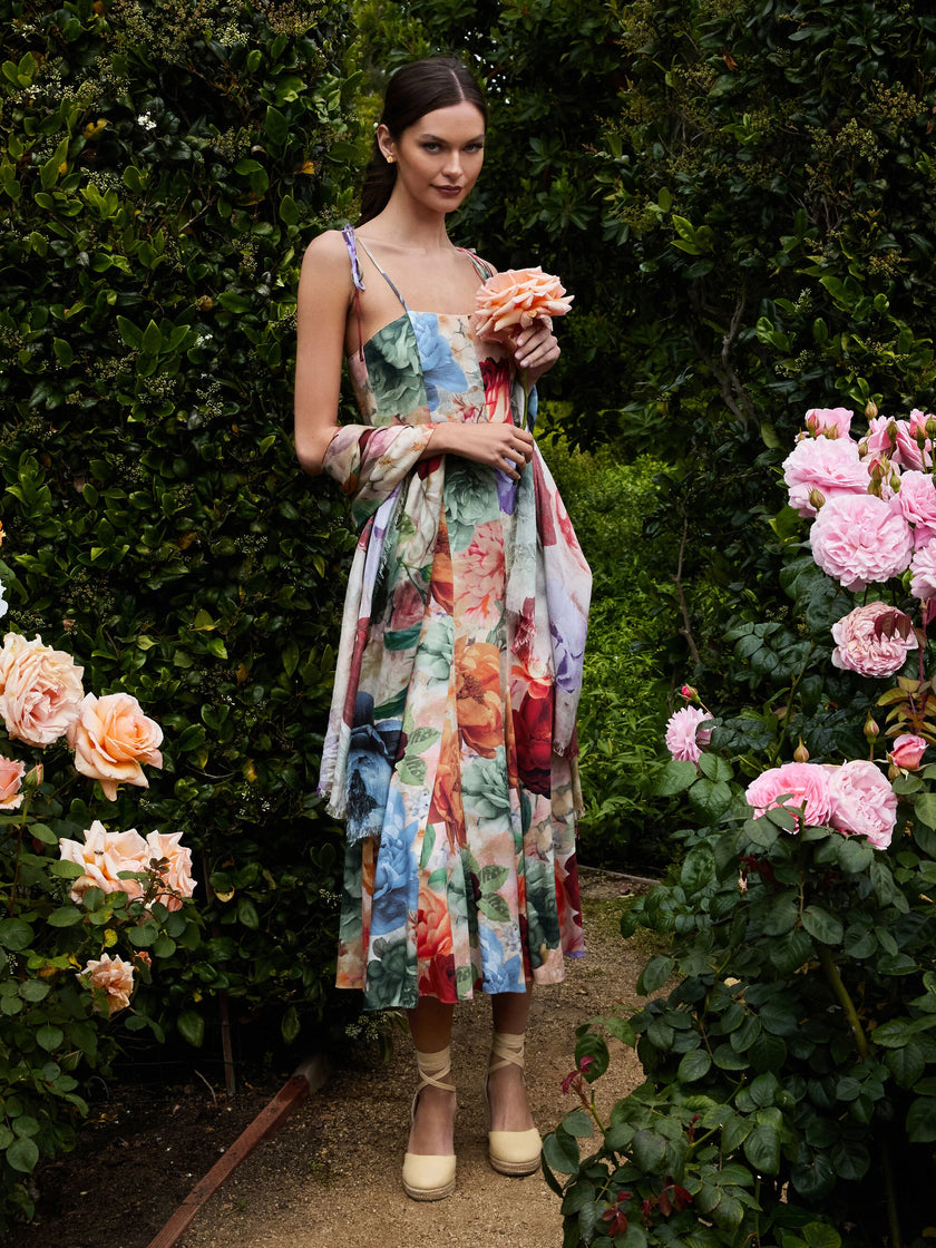 JEANETTE PANELED MIDI DRESS