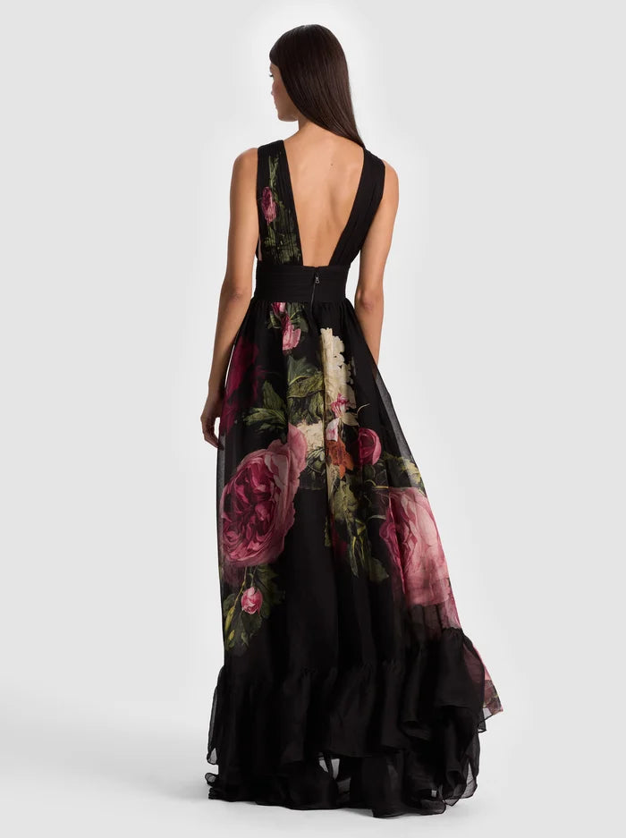 ROYA GOWN WITH DETACHABLE CAPE