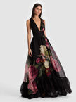 ROYA GOWN WITH DETACHABLE CAPE