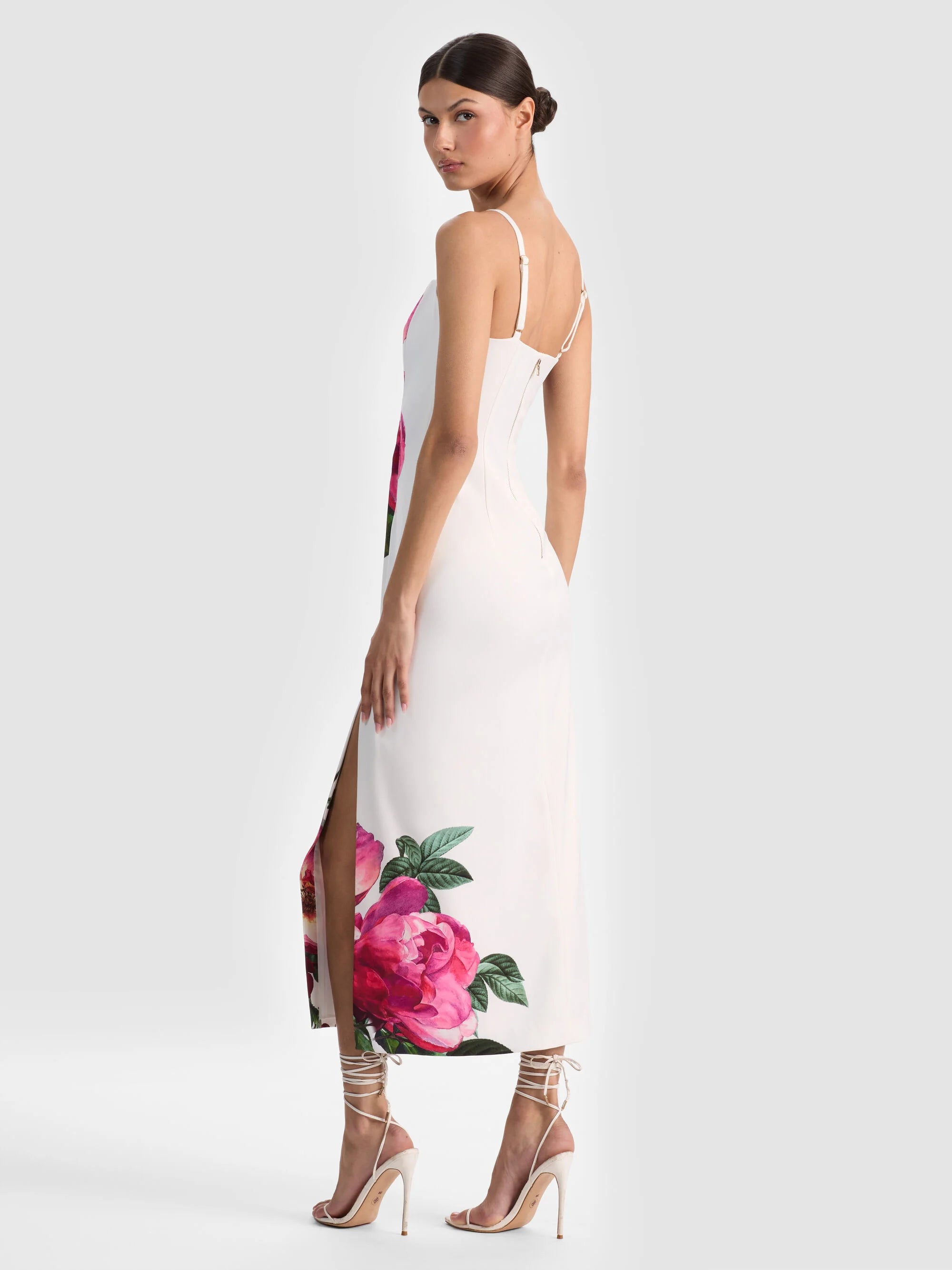 NINA MIDI DRESS IN EMBRESS BLOOM OFF WHITE