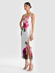NINA MIDI DRESS IN EMBRESS BLOOM OFF WHITE