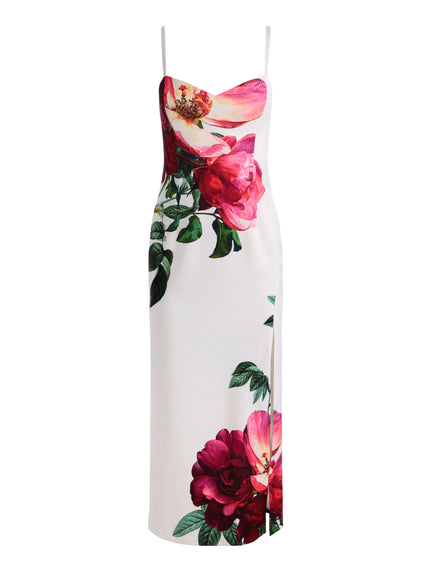 NINA MIDI DRESS IN EMBRESS BLOOM OFF WHITE