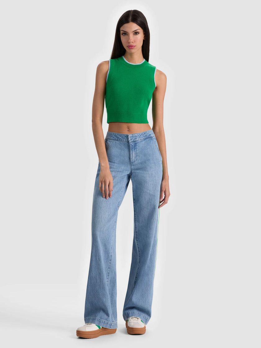 ARACELI TWO TONE CASHMERE TANK