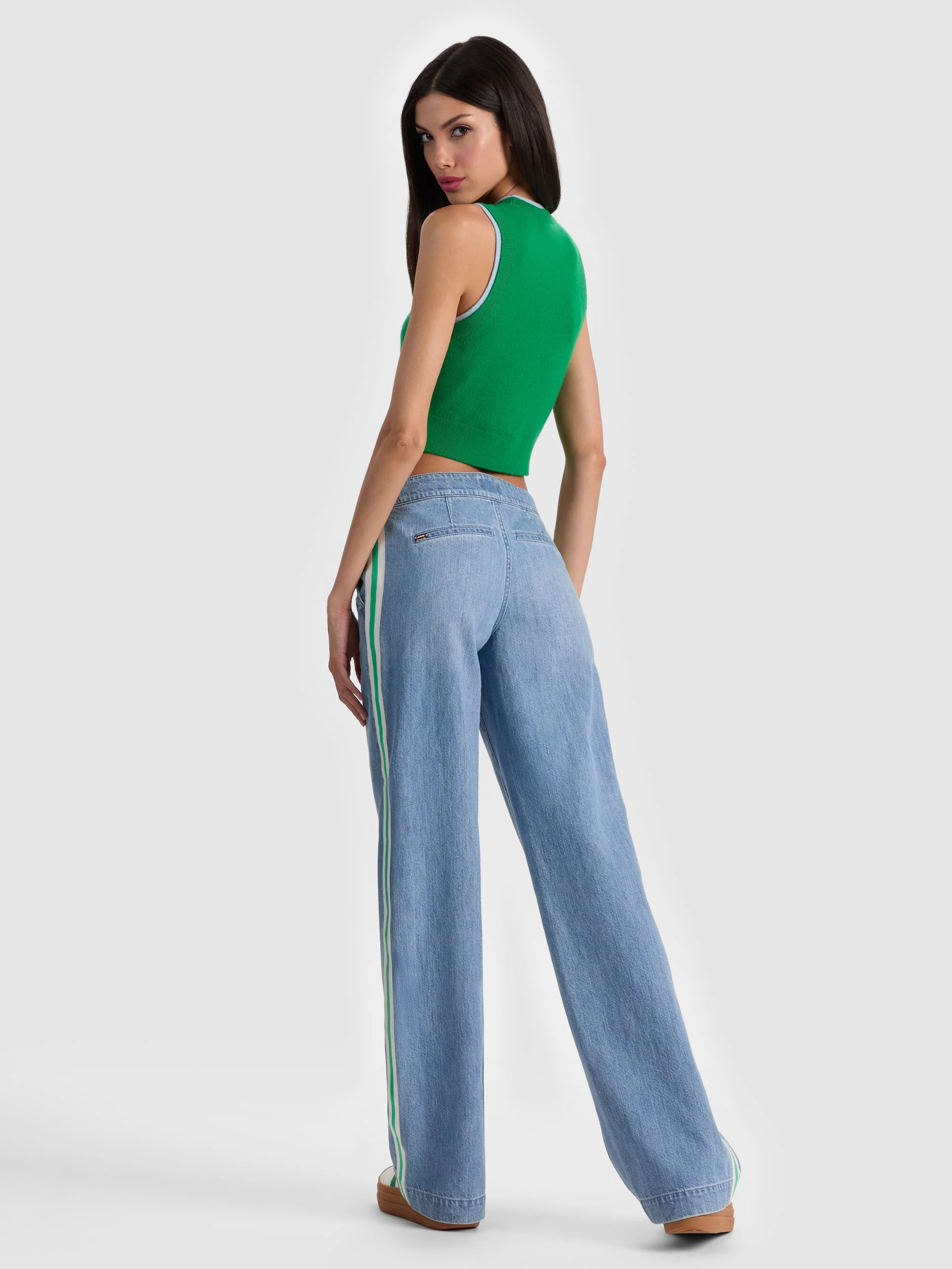 ARACELI TWO TONE CASHMERE TANK