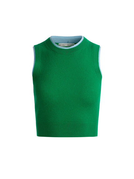 ARACELI TWO TONE CASHMERE TANK