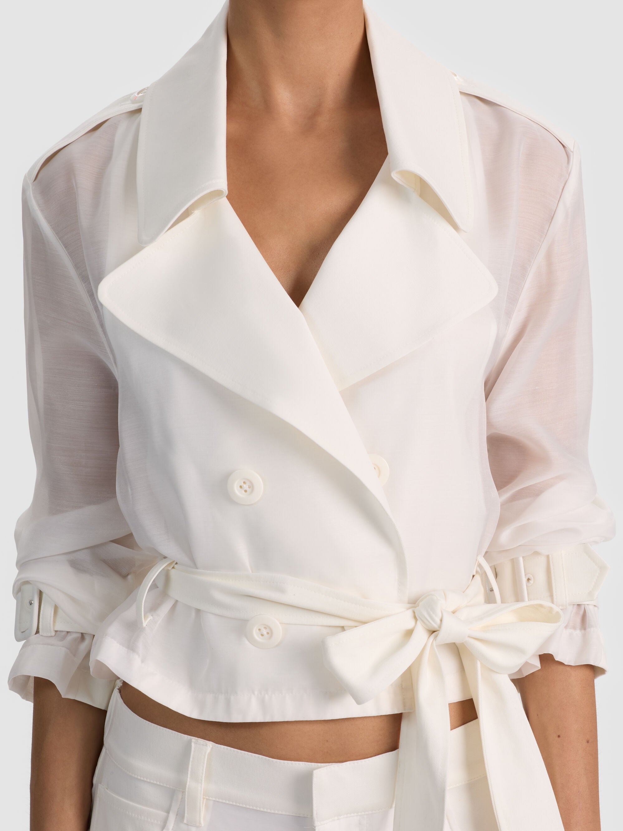 KEITH SHEER COMBO CROPPED TRENCH
