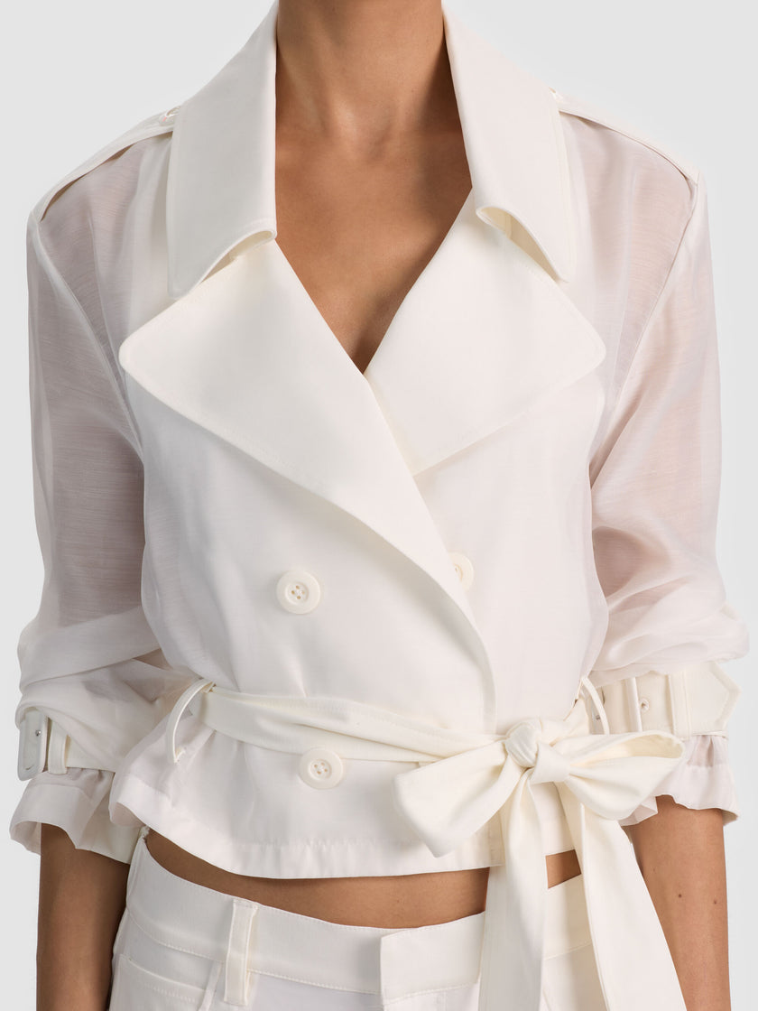 KEITH SHEER COMBO CROPPED TRENCH