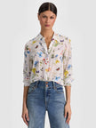WILLA SILK BLOUSE IN TWISTING VINES OFF WHITE
