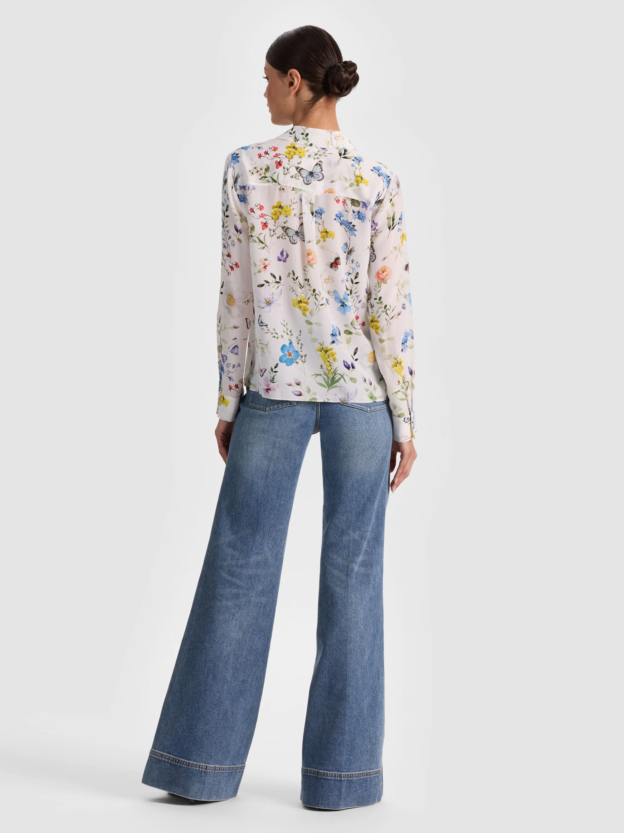 WILLA SILK BLOUSE IN TWISTING VINES OFF WHITE