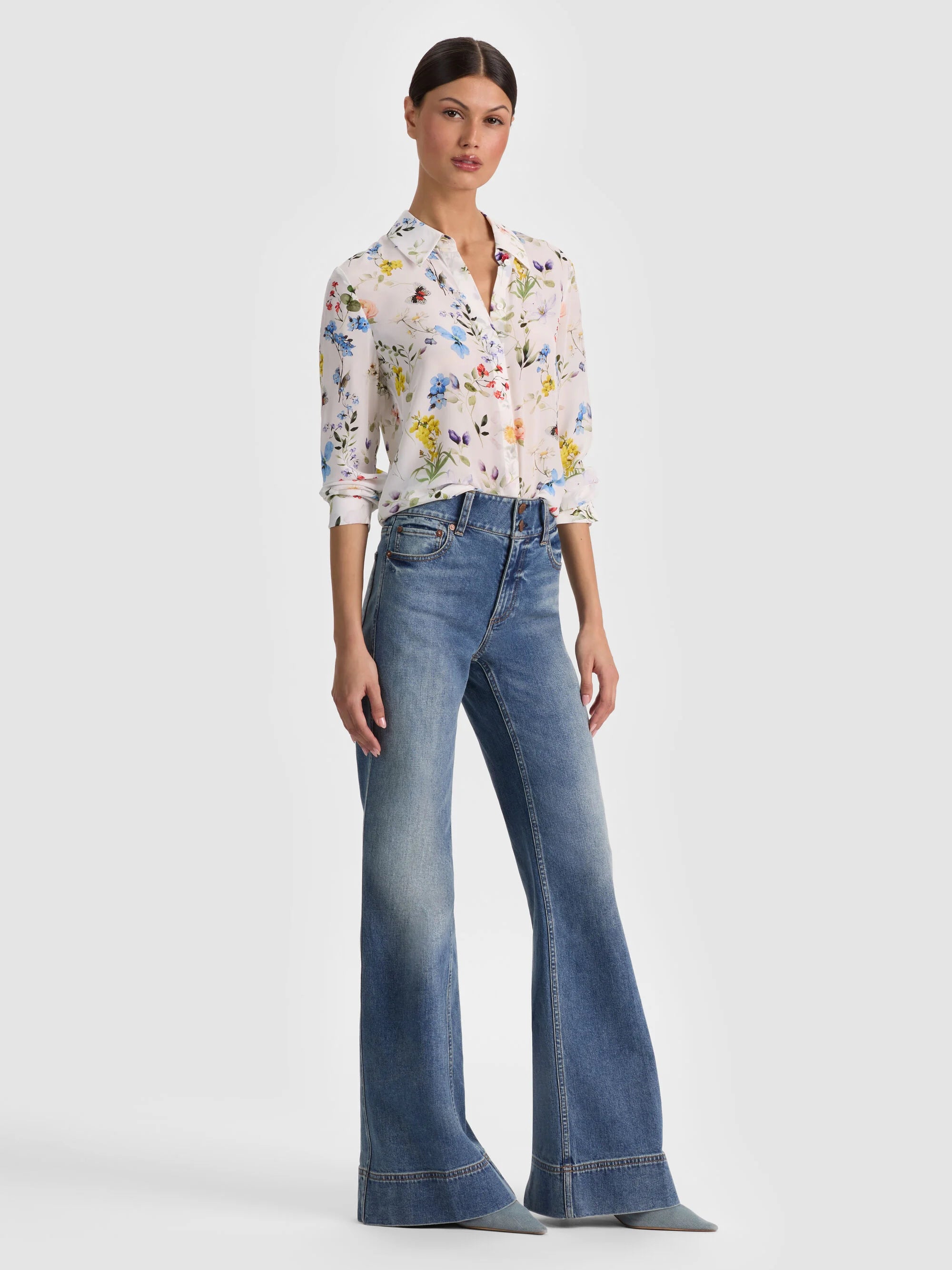 WILLA SILK BLOUSE IN TWISTING VINES OFF WHITE
