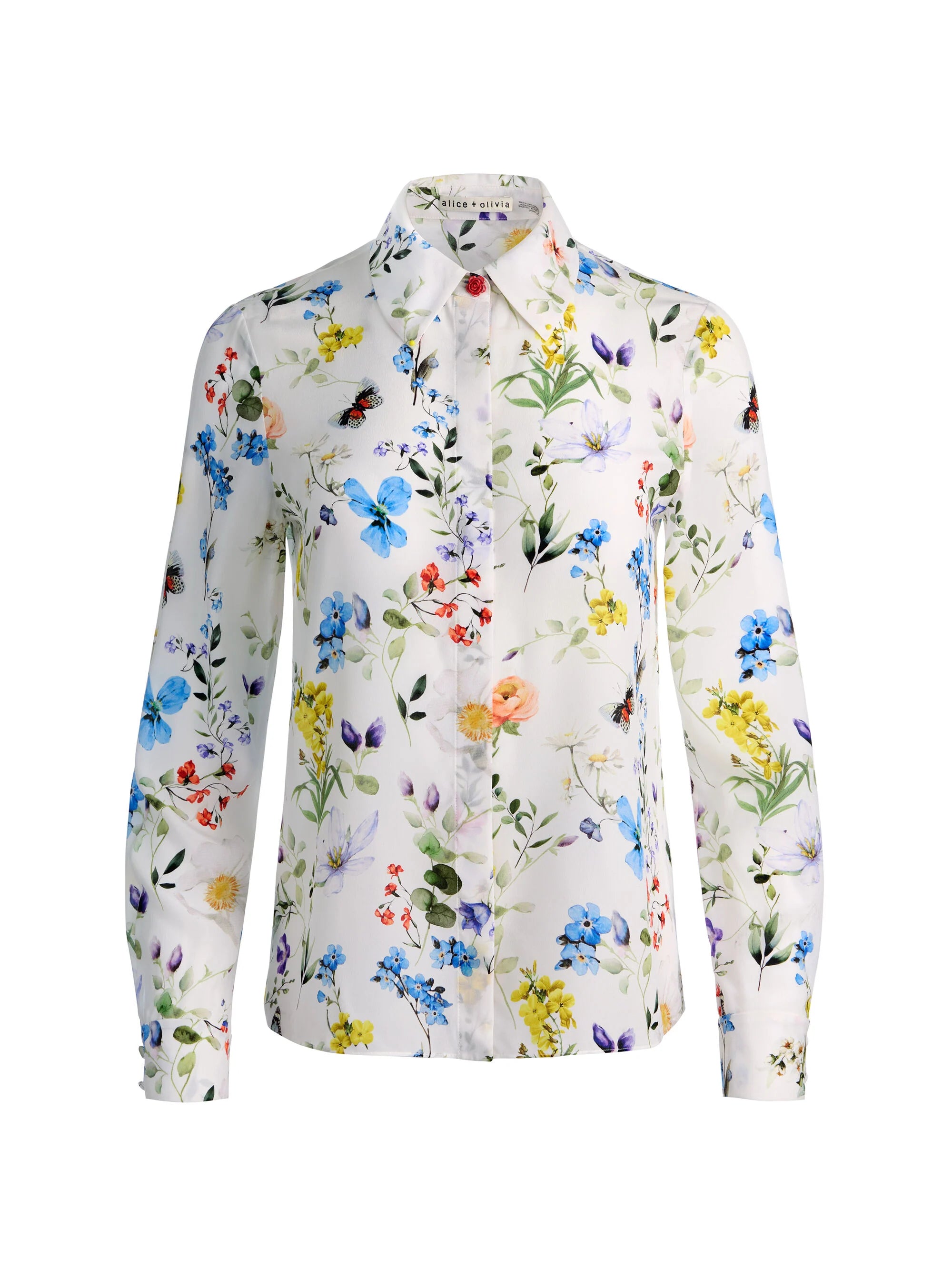WILLA SILK BLOUSE IN TWISTING VINES OFF WHITE