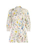 CORA VOLUMINOUS TIERED MINI SHIRT DRESS IN TWISTING VINES