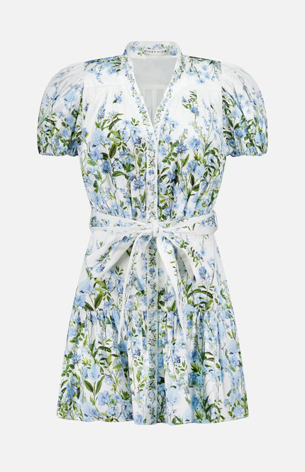 CORA TIERED MINI SHIRTDRESS IN FRESH AIR CAROLINA BLUE