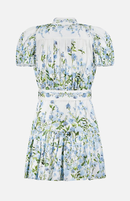 CORA TIERED MINI SHIRTDRESS IN FRESH AIR CAROLINA BLUE