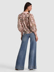 CHARIS BUTTON DOWN BLOUSE IN SUNSET GROVE ENGLISH ROSE