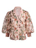 CHARIS BUTTON DOWN BLOUSE IN SUNSET GROVE ENGLISH ROSE