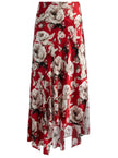 ROSA MIDI SLIP SKIRT IN ROSE GARDEN SM HIBISCUS
