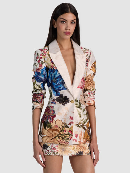 DENNY SLIM NOTCH COLLAR BOYFRIEND BLAZER IN FALLEN PETALS