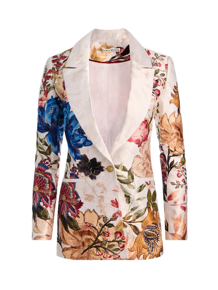DENNY SLIM NOTCH COLLAR BOYFRIEND BLAZER IN FALLEN PETALS