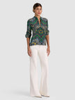 WILLA SILK BLOUSE IN BON VOYAGE DEEP EMERALD