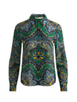 WILLA SILK BLOUSE IN BON VOYAGE DEEP EMERALD