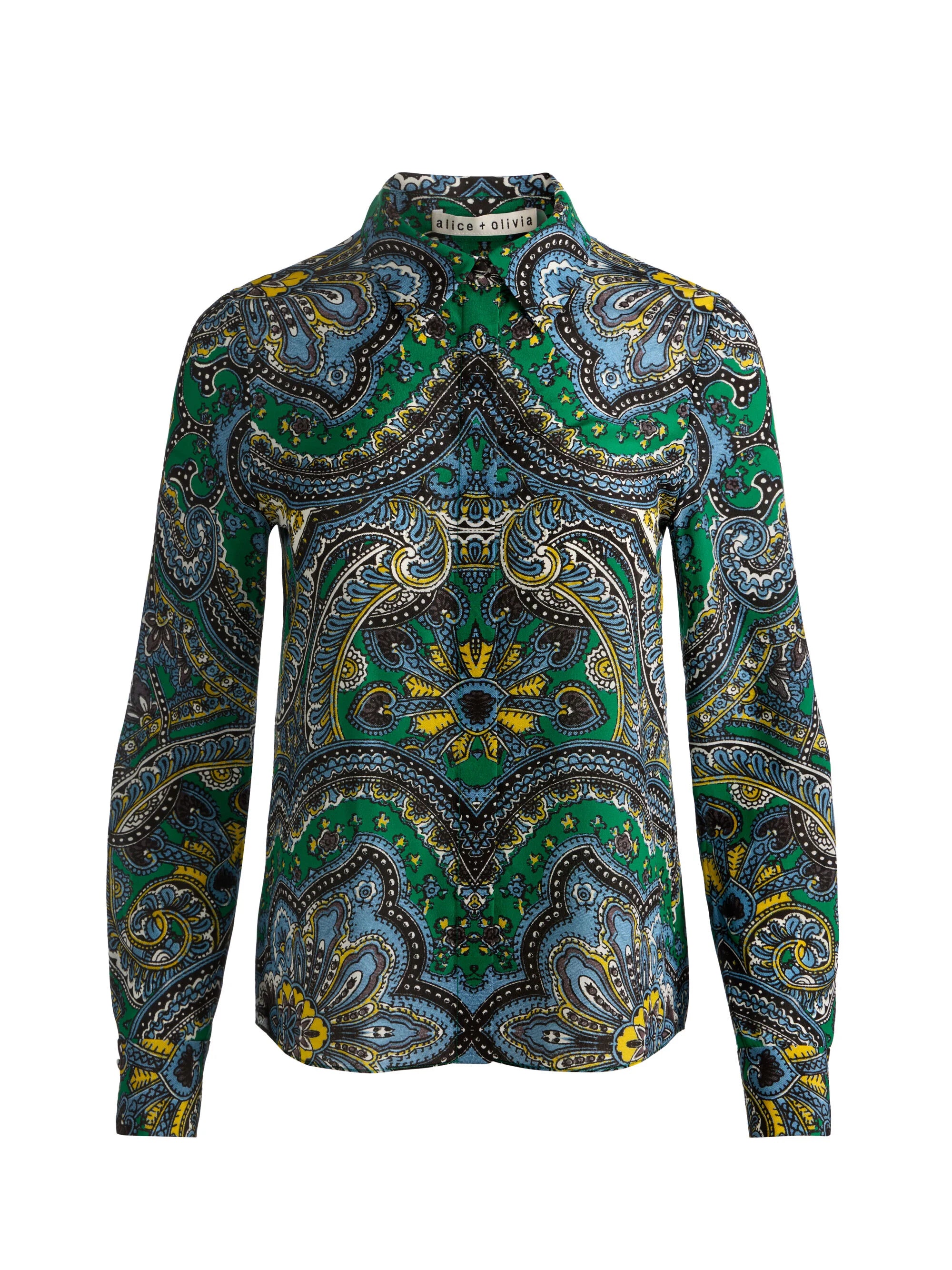 WILLA SILK BLOUSE IN BON VOYAGE DEEP EMERALD