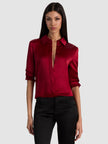 BRADY SILK BLOUSE IN GARNET
