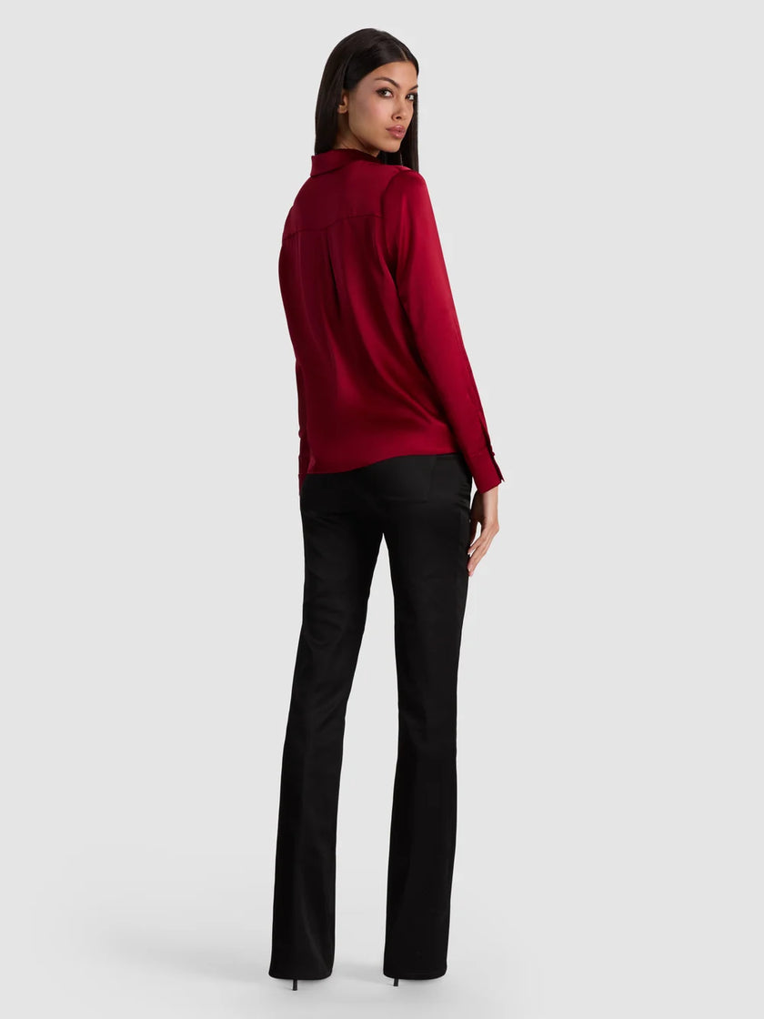 BRADY SILK BLOUSE IN GARNET