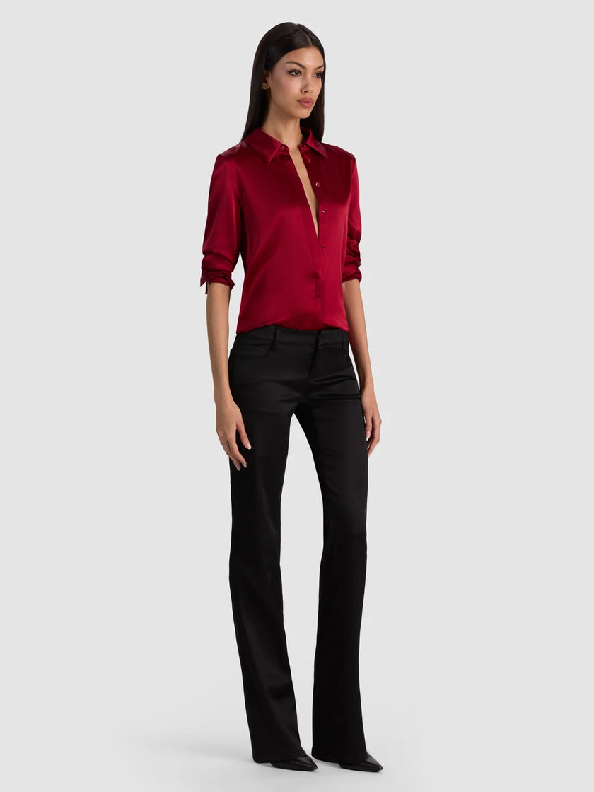 BRADY SILK BLOUSE IN GARNET