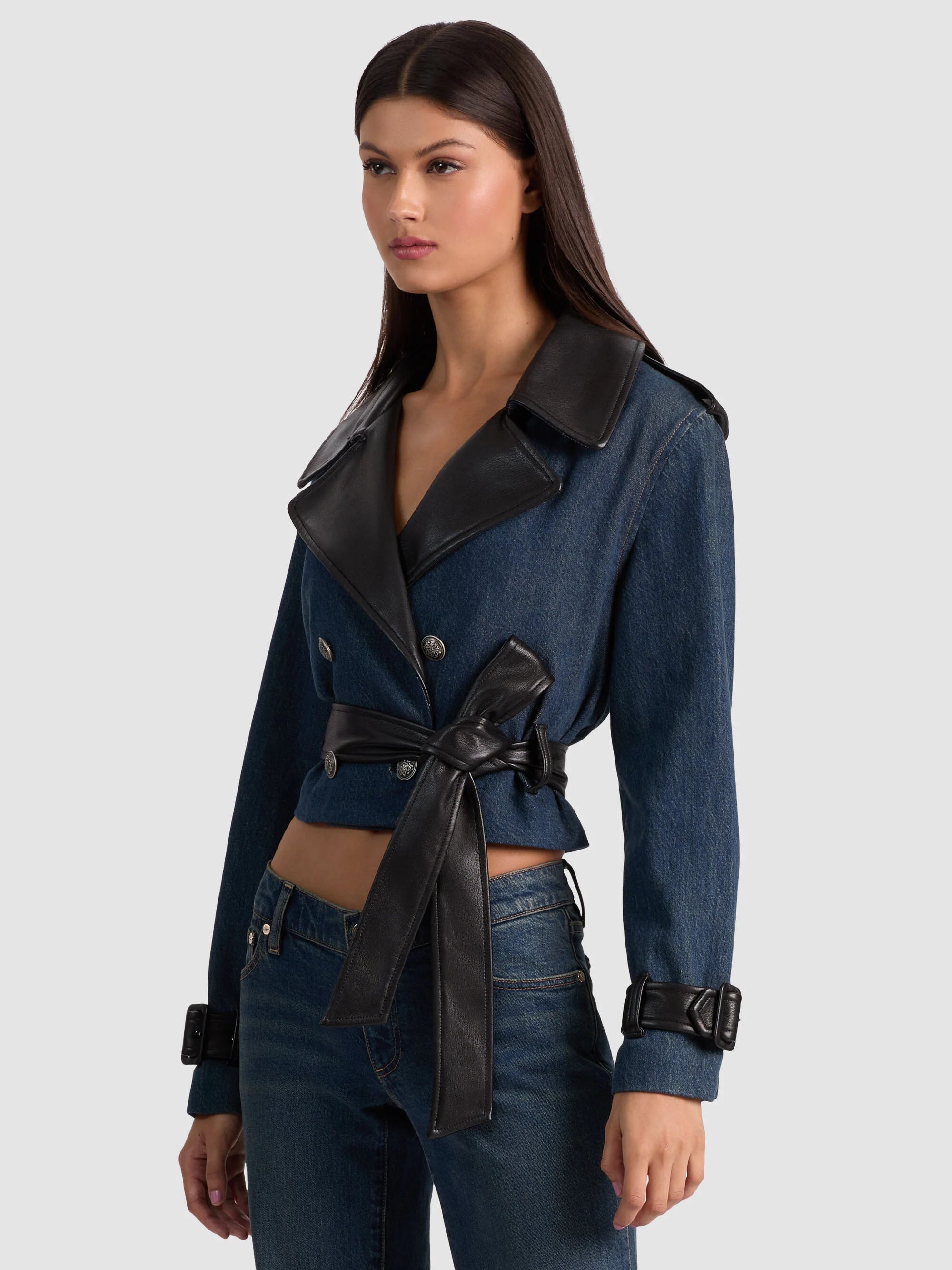 KEITH CROPPED DENIM TRENCH